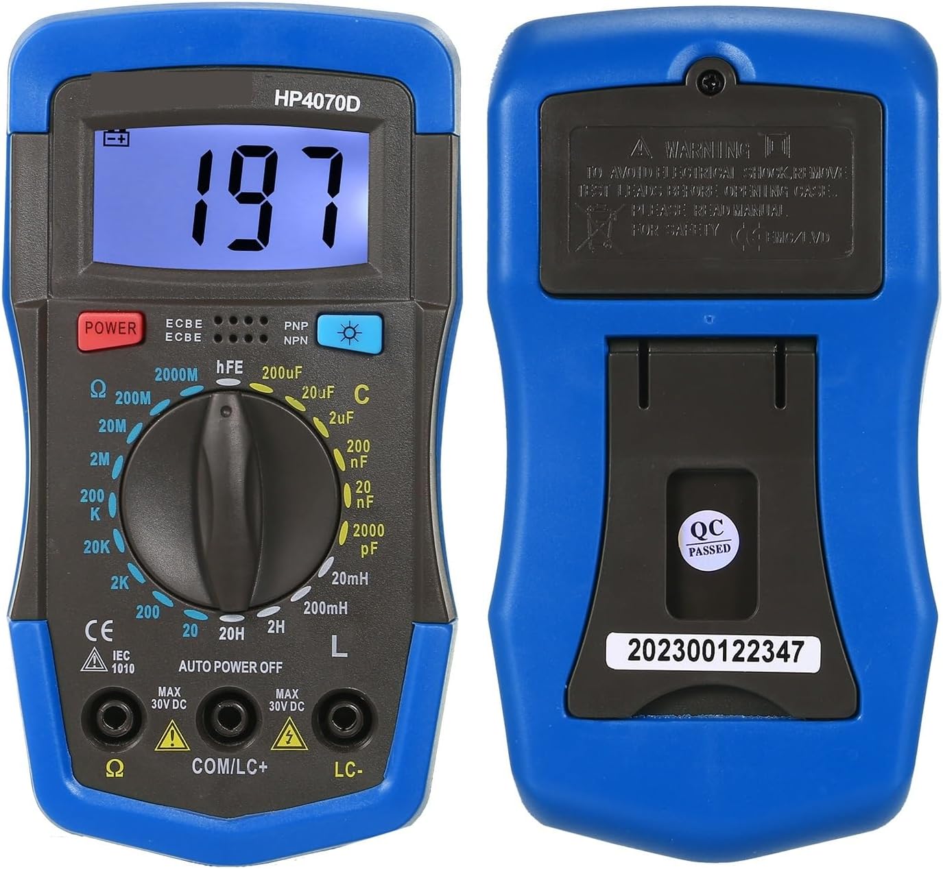 HP4070D Digital Multimeter LCR Tester Resistance Capacitance Inductance Transistor Testing Handheld Universal Meter for Electrical Testing