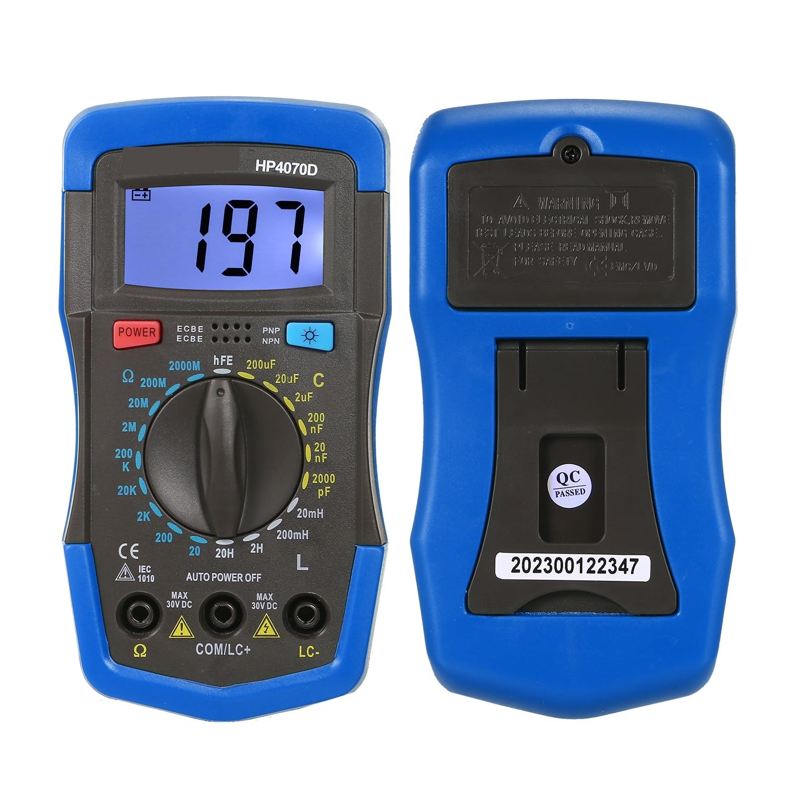 Multimetr cyfrowy, Cyfrowy multimetr HP4070D LCR Tester rezystancji pojemności indukcyjności tranzystorów Tester przenośny uniwersalny miernik Wszechstronne możliwości pomiarowe