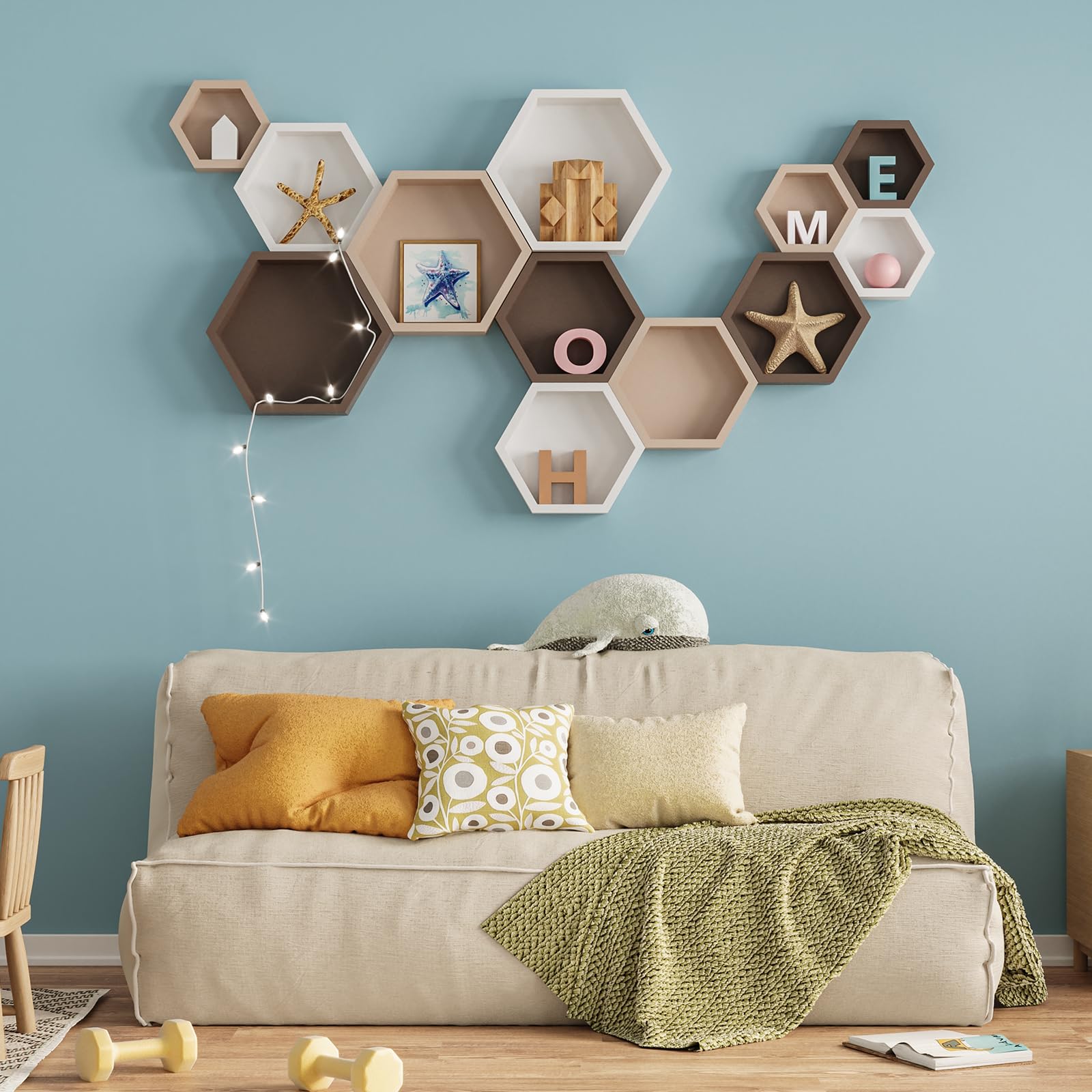 PATIKIL 6 Piezas De Estuche para Mostrar Medallas, Marco De Exhibición De Medallas De Madera Hexagonal Colgador De Pared para Insignias Caja Sombra para Maratón Distintivo, Negro