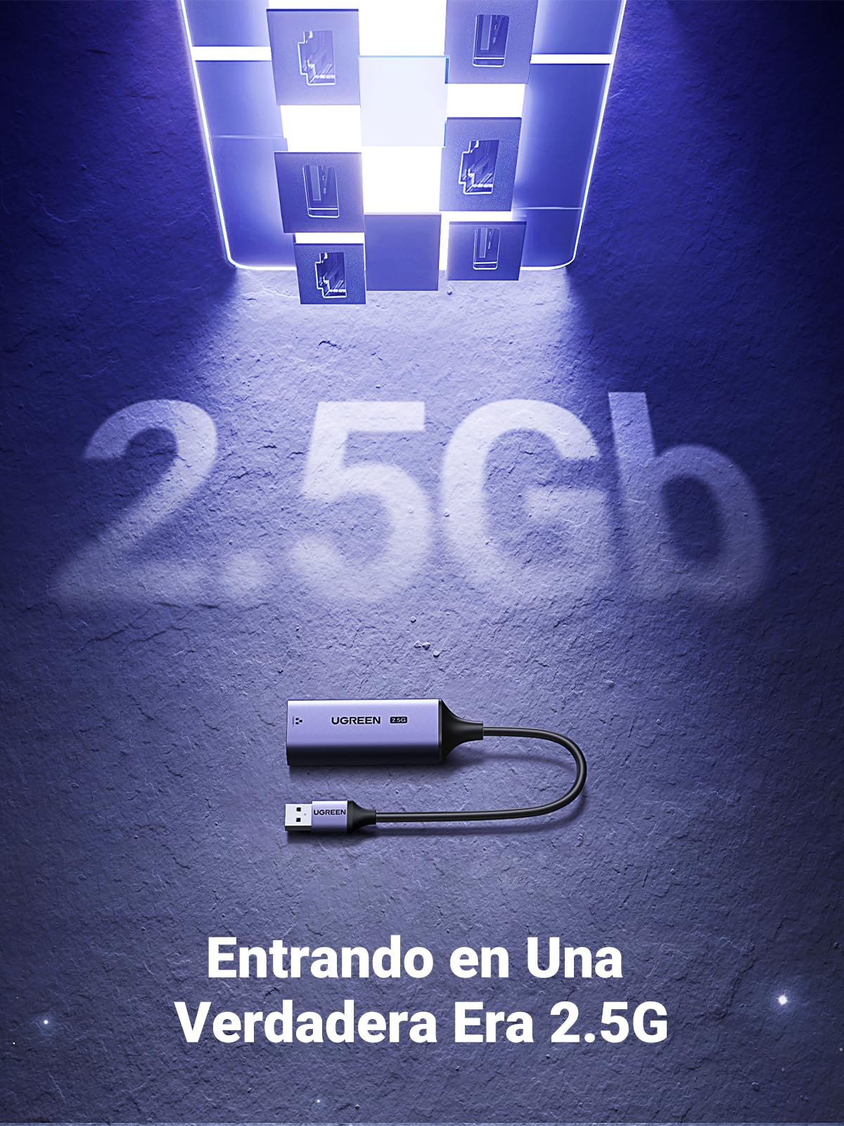 UGREEN 2.5G Adaptador Ethernet USB 3.0 a RJ45, Tarjeta de Red 2500 Mbps Convertidor LAN Aluminio Plug and Play en Windows 11 MacOS Compatible con PC Portátil Enrutador NAS