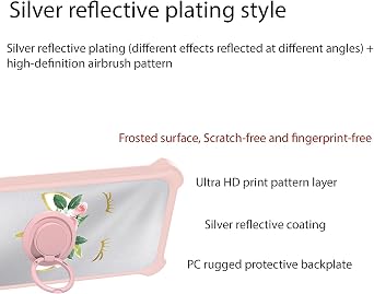 Aroepurt Case Compatible for Kyocera Digno BX3 Plus Phone Case Cover [with Tempered Glass Screen Protector][Hard PC + Soft Silicone][Ring Support] [Silver Reflect Light] DYF-HJS
