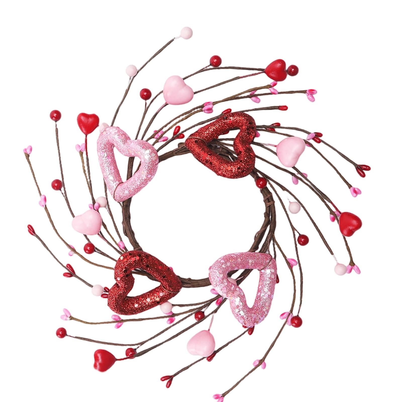 Day Rings Wreaths Heart and Berries Holders for Valentines Day Table Centerpiece Wedding Heart and Berries Holders