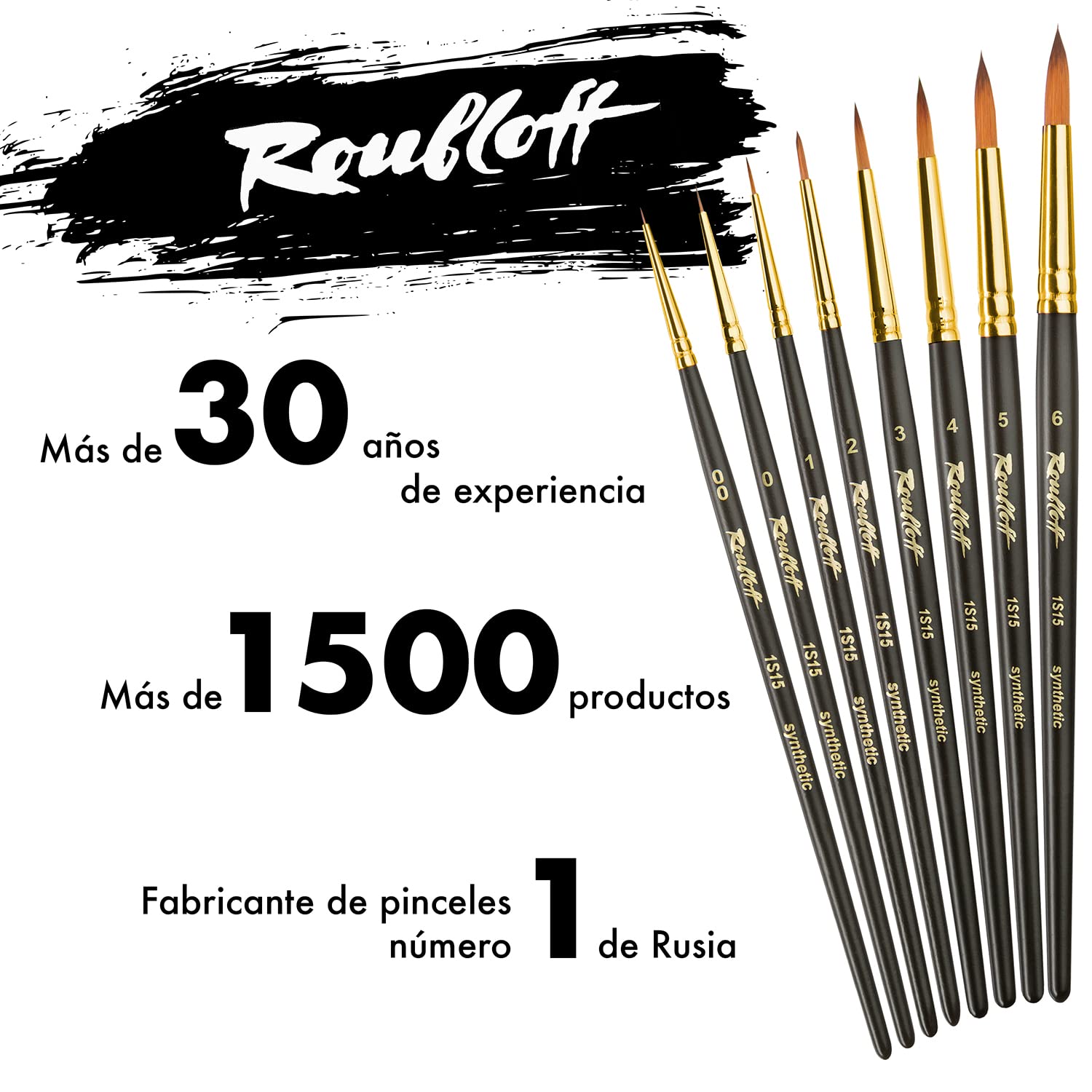 Roubloff Kolinsky Imitation Set, 8 Pinceles Redondos tamaños 00-6