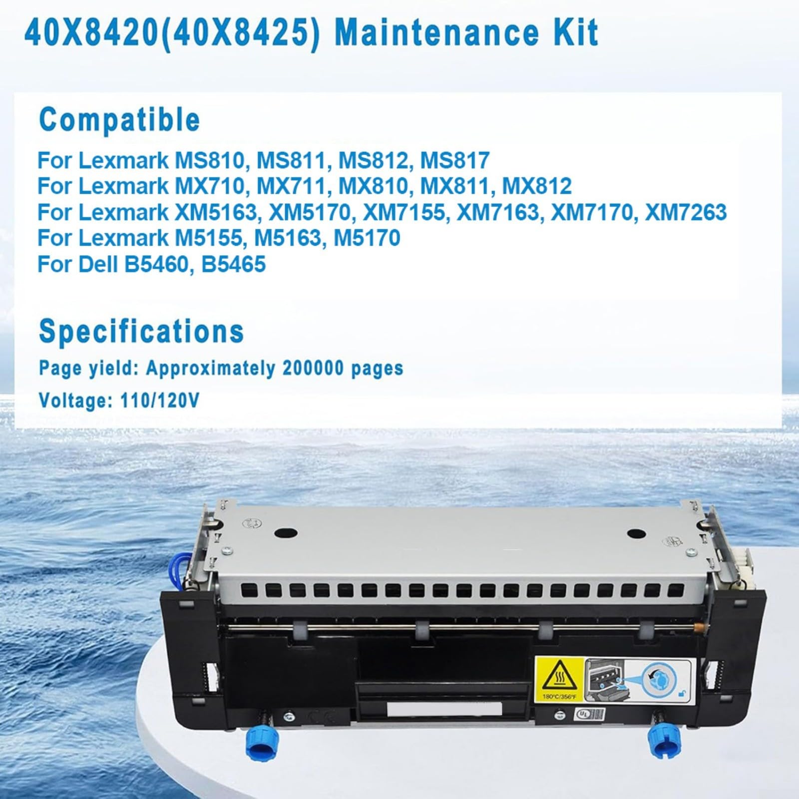 Unità fusore 40 x 8420 compatibile con stampanti Lexmark MS810 MS811 MS812 MX710 MX810 MX811 MX812 110 V 220 V supporto ingresso (220 V)