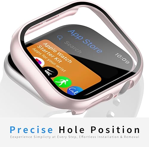 Vista 13 de 6 Pack Case with Tempered Glass Screen Protector for Apple Watch Series 9/8/7 45mm, Ultra-Thin Scratch Resistant Full Protective Hard PC Bumper