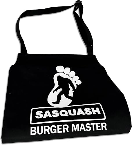 The Sasquash - Delantal de hamburguesa Burger Master Heavy Duty Smash Negro -