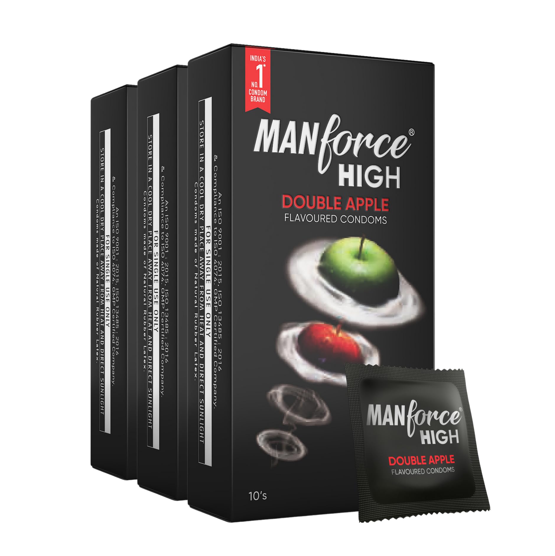 Manforce High Double Apple Flavoured Condoms for Men| 10 Count| Ultra Thin Condom| Lubricated Latex Condoms| For Her Enhanced Pleasure x Pack of 3-picture-24