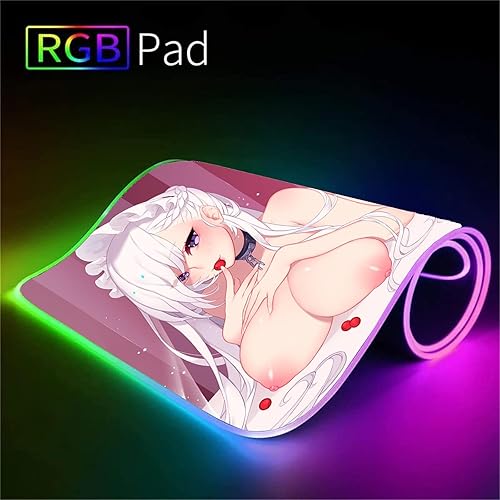 Miniatura 3 de Alfombrillas de mouse sexy para anime, para juegos de niñas, alfombrilla de mouse grande RGB para computadora gamer, alfombrilla de mouse RGB