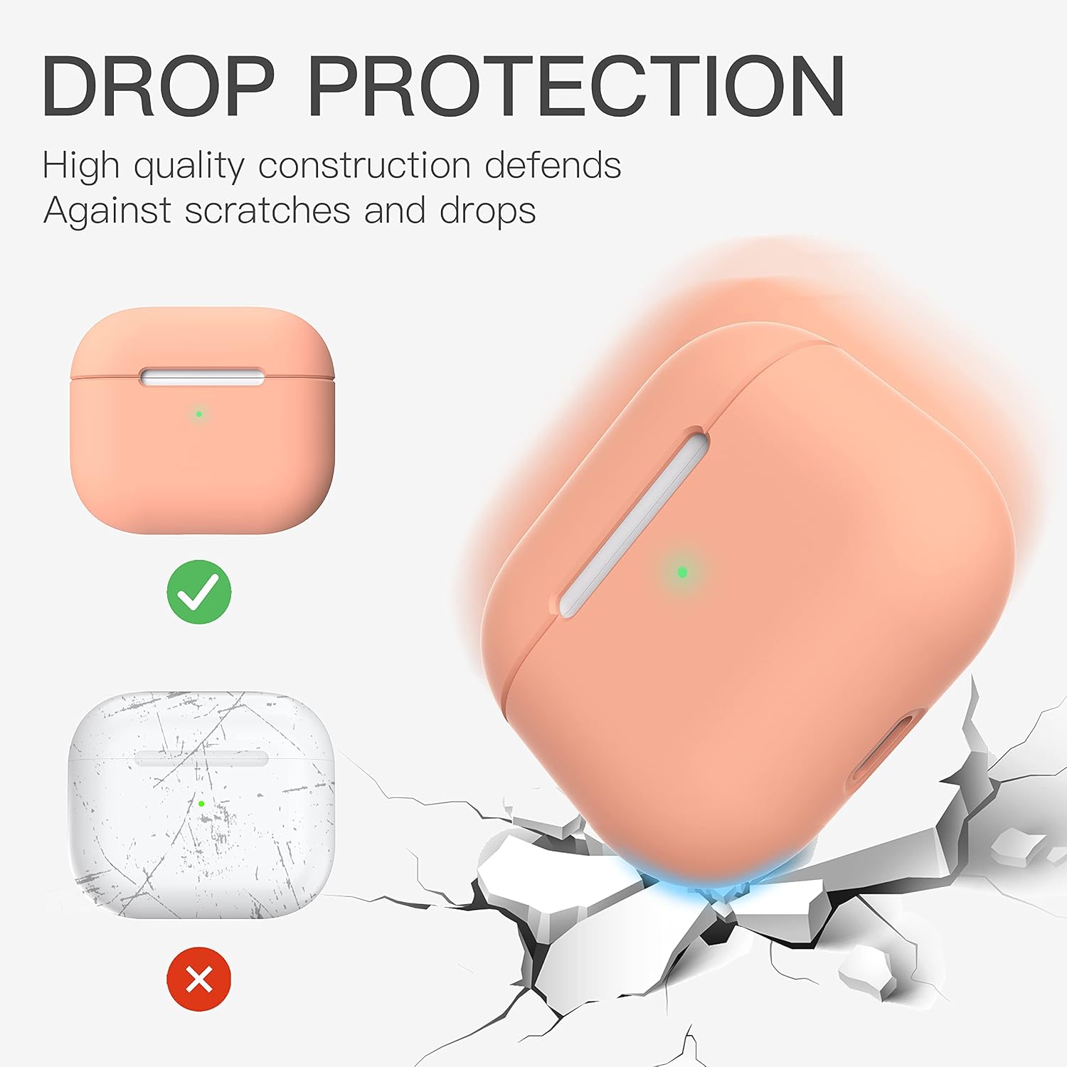 DamonLight AirPods 3 Case [Support Wireless and Mag-Safe Charging ] Shockproof Soft Silicone Cover for Airpod 3 Generation Charging Case [US Patent Registered] - Flamingo