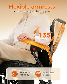 Lightweight Electric Wheelchairs for Adults,Seniors,FSA&HSA Eligible | All Terrain Motorized Wheelchairs,Folding,Portable,Durable,15 Miles Long Travel Range Power Wheelchair,300LBS Weight Capacity