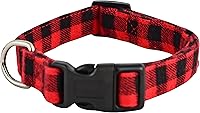Vista 3 de Native Pup Collar de perro a cuadros con lazo, tartán rojo, para niña, cachorro (pequeño, rojo)