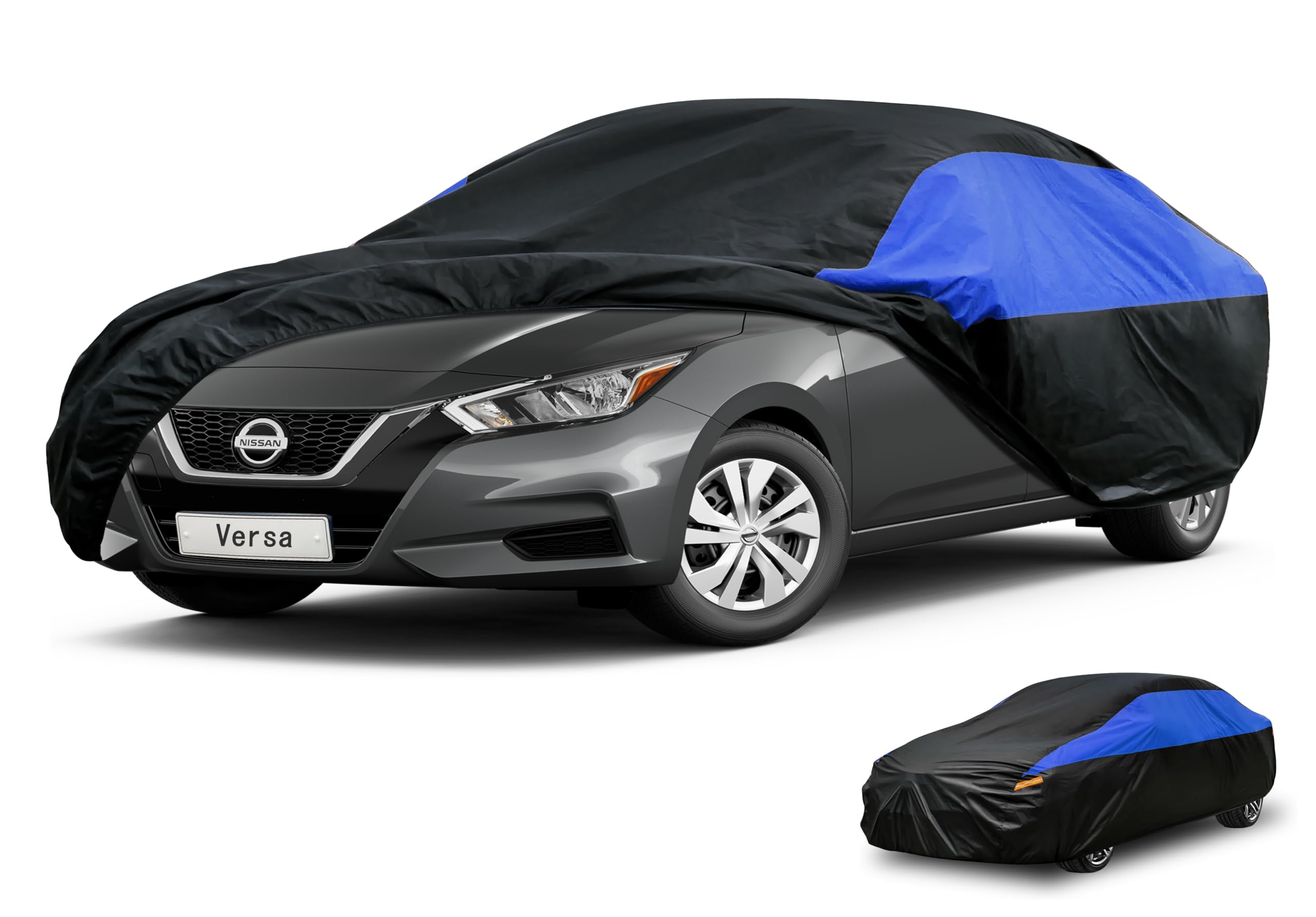 GUNHYI Nissan Car Cover Custom Fit Nissan Versa Waterproof All Weather, Lightweight Full Exterior Cover for Automobiles Outdoor Sun UV Rain Dust Snow Wind Protection.