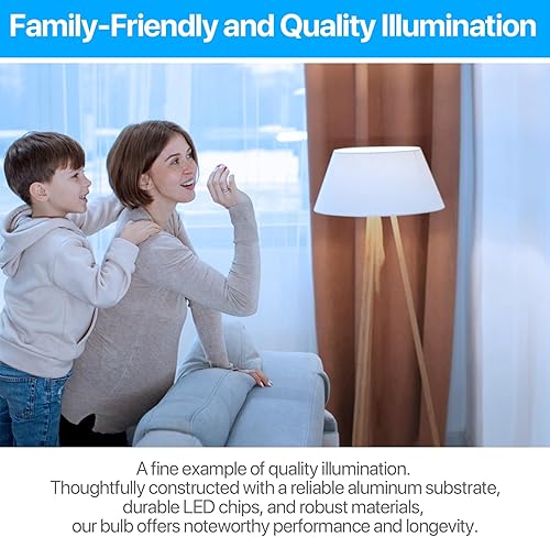 Miniatura 7 de ORALUCE Bombilla LED, bombillas A19 de 12 W, equivalente a 100 W, 120 V, 1200 lm, blanco frío 6500 K, base media E26, no regulable, eficiencia