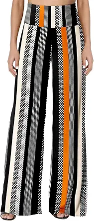 JZC Women's Palazzo Lounge Pants Stretchy Wide Leg Casual Pants Comfy High Waist Flowy Pants S-3XL