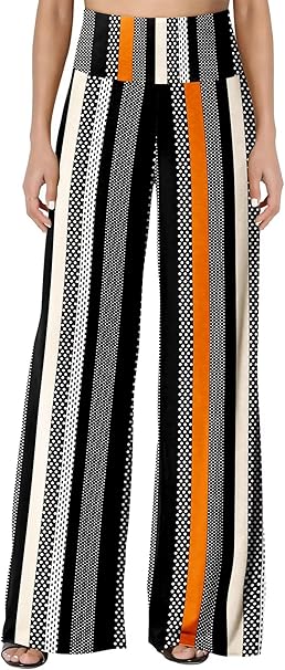 JZC Women's Palazzo Lounge Pants Stretchy Wide Leg Casual Pants Comfy High Waist Flowy Pants S-3XL