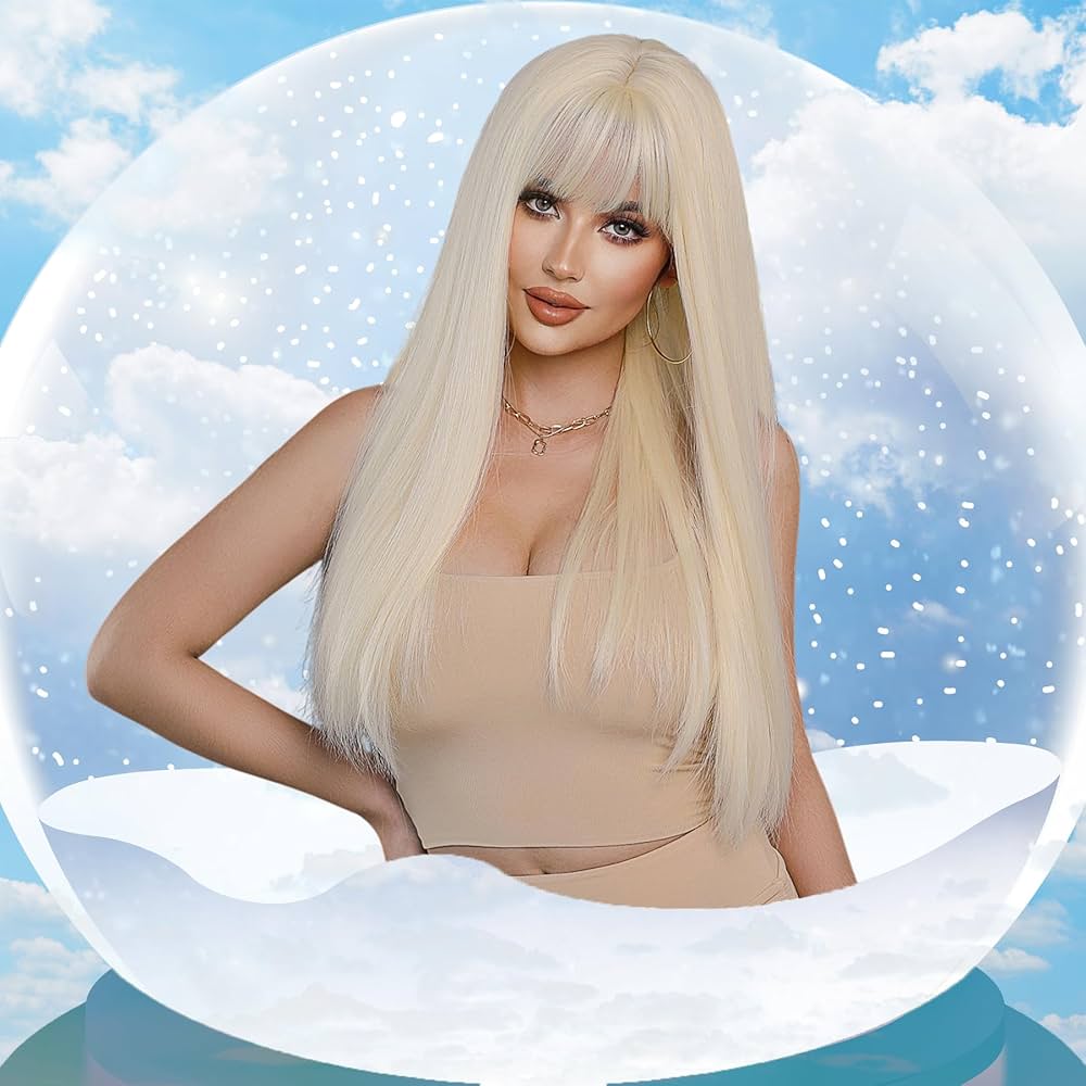 Amazon.com : 7JHH WIGS 26Inch Long Straight Wig with Bangs