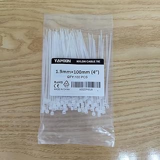 YAMXIN Bridas para cables pequeñas y delgadas de color blanco, 100 mm x 1,9 mm, 100 unidades, para instalación eléctrica, hogar, jardín, gestión de cables