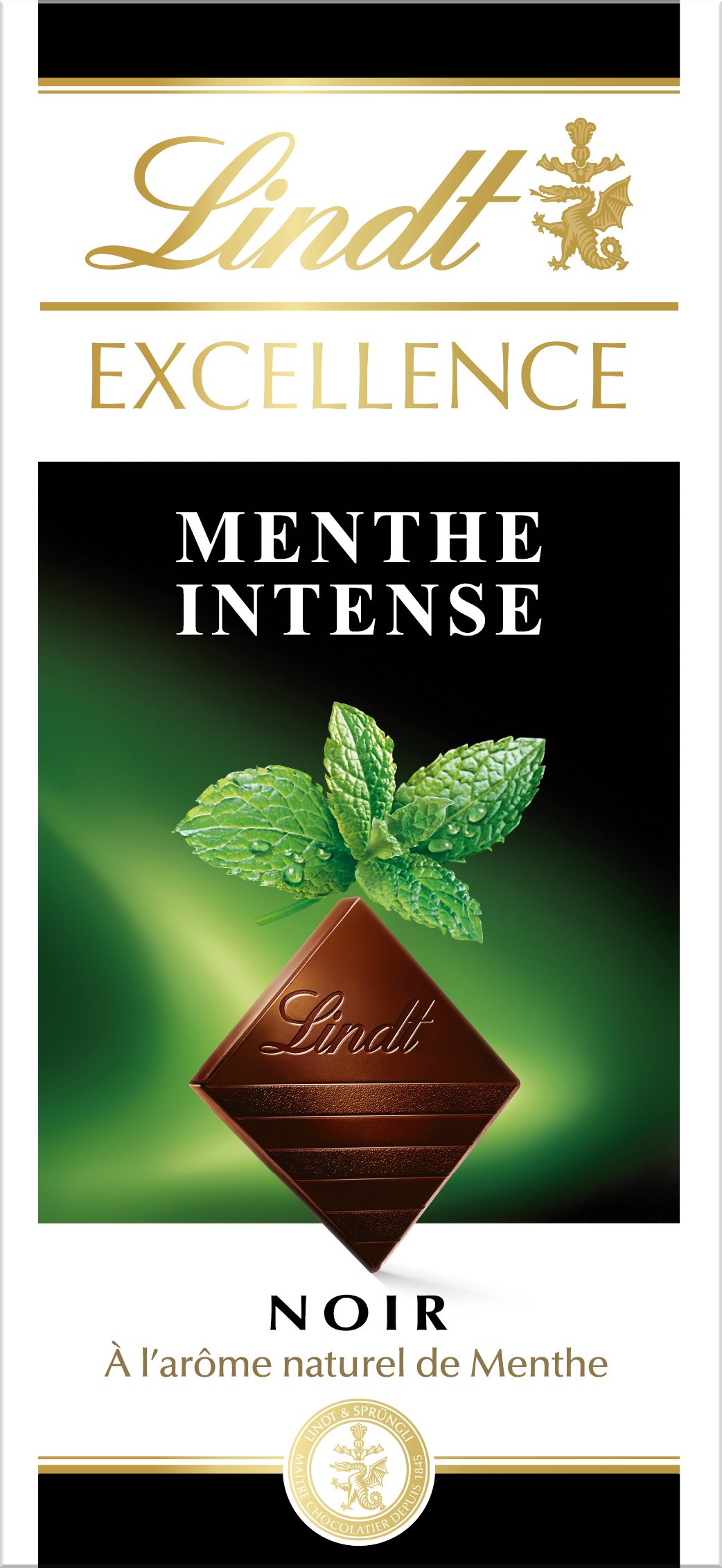 Lindt Excellence Black Mint Intense 100 g – 20 unidades