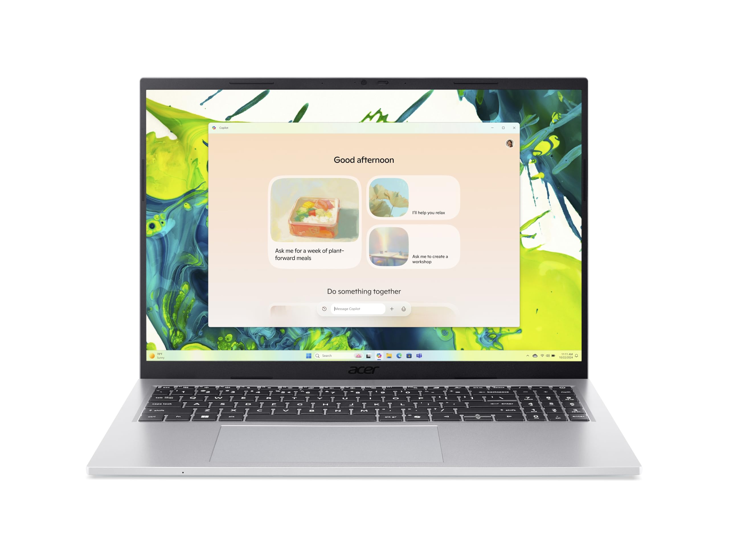 Acer Aspire Go 16 (AG16-71P-72R7) Laptop, 16" WUXGA IPS 120Hz Display, Intel Core 7 150U, 16 GB RAM, 1 TB SSD, Intel Grafik, Windows 11, QWERTZ Tastatur, Silber