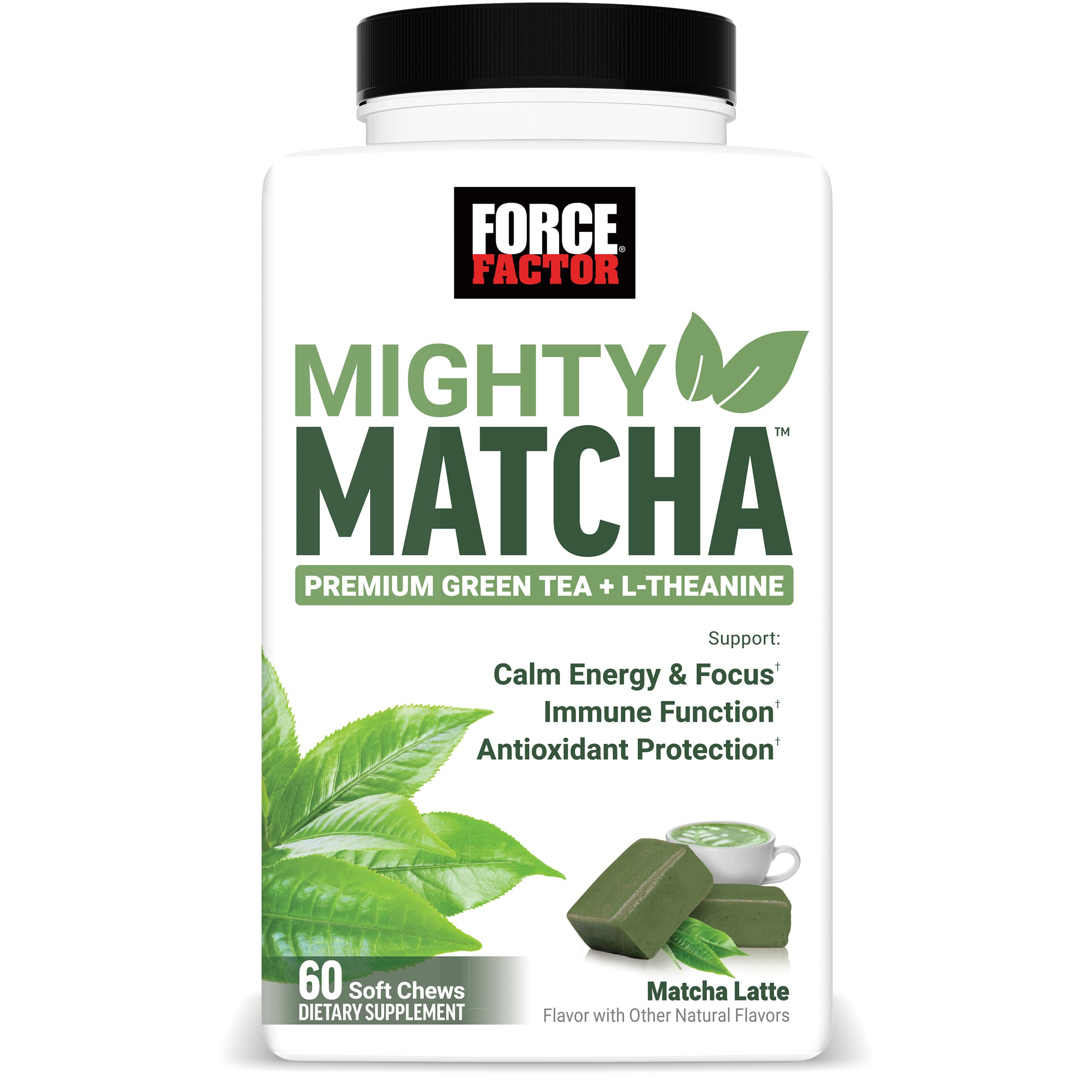 Force Factor Mighty Matcha, Premium Organic Matcha Green Tea 60 Count (Pack of 1)