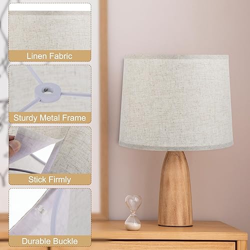 Vista 3 de PATIKIL Juego de 2 pantallas de lámpara para lámparas de mesa, 11.4 pulgadas superior x 12.6 pulgadas inferior x 9.8 pulgadas de alto, pantalla