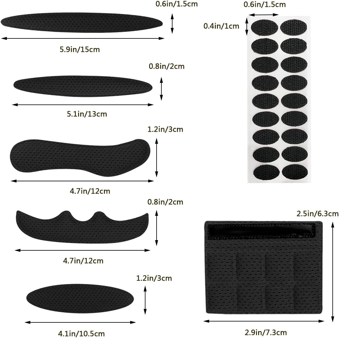 AOUTACC Helmet Padding Kit 27Pcs,Bicycle Replacement Universal Foam Pads Kits Set Mats for Bike Motorcycle Cycling Helmet Accessories - Black : Sports & Outdoors