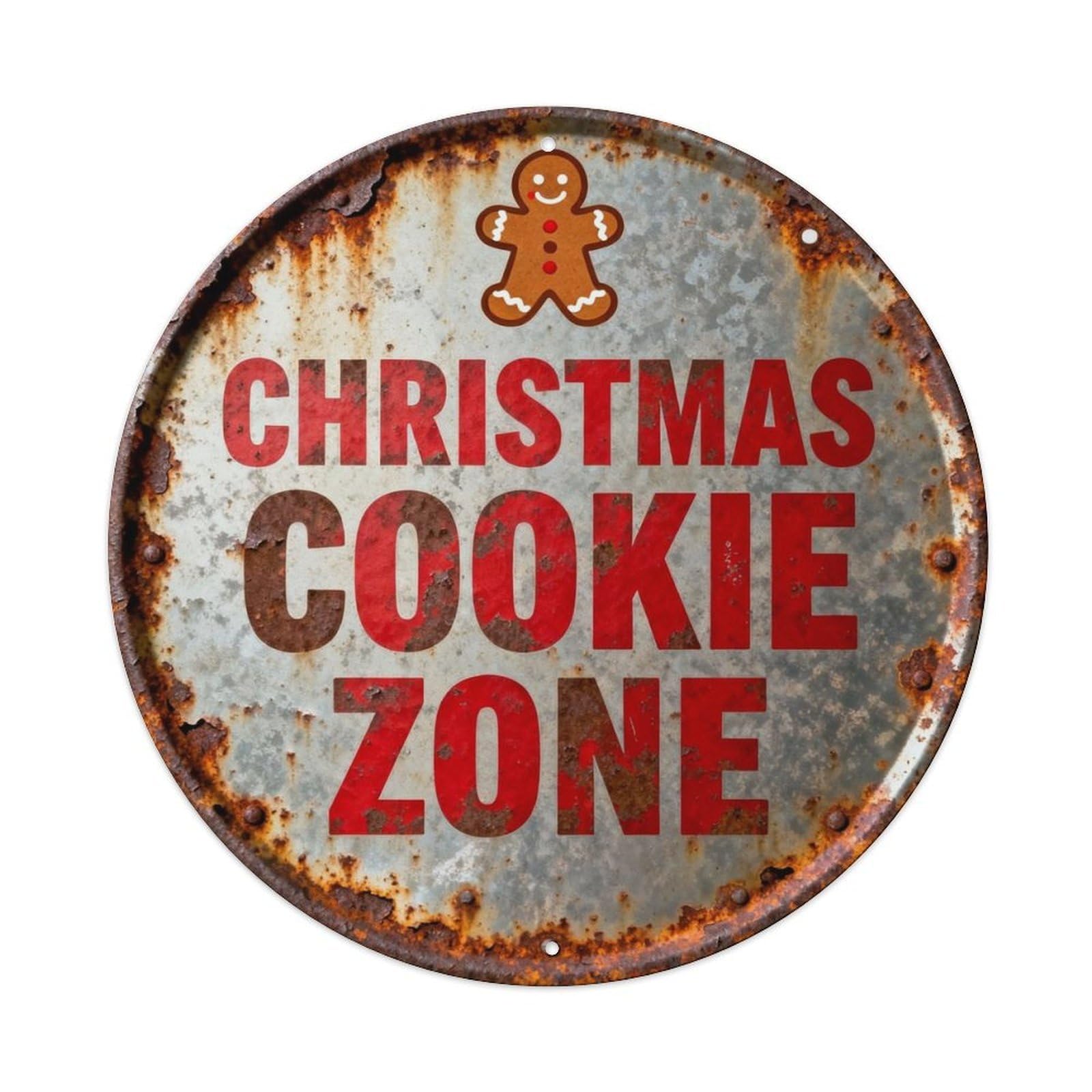 CHRISTMAS COOKIE ZONE Metal Tin Sign Plaque