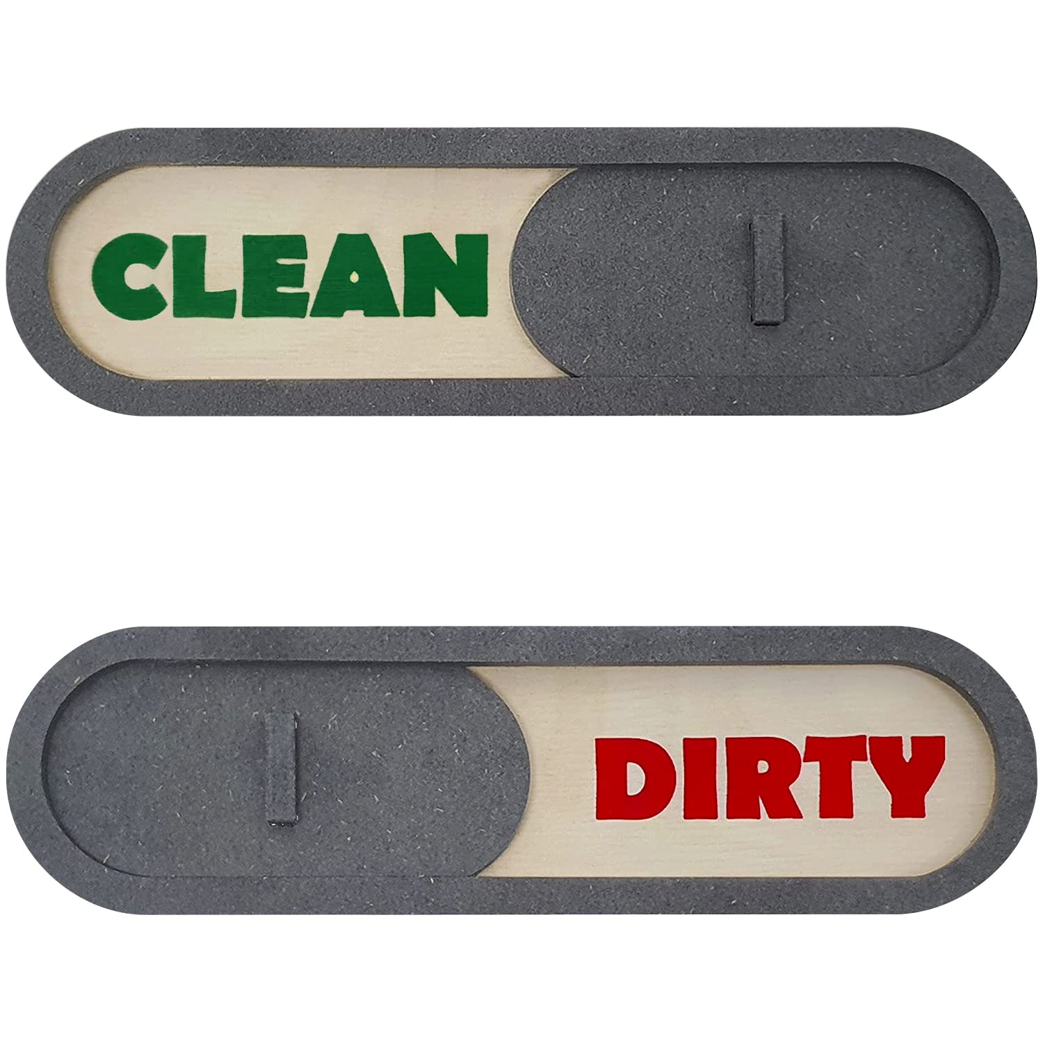 Geekbear 09. Grey Slider Wood Clean Dirty Magnet For Dishwasher (09. Grey Slider) - Colorful Wood Sliding Indicator - Slider Type Dishwasher Sign - No-Scratch Kitchen Refrigerator Storage Decor Accessories