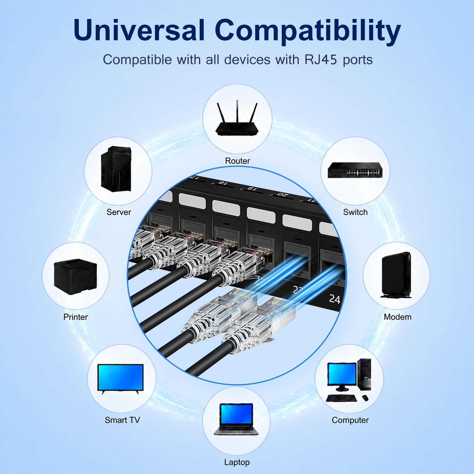 iwillink Cat6 / Cat6a Patchkabel, 3 m, schlankes Ethernet-Kabel, 28 AWG, 10 Gbit/s, Hochgeschwindigkeits-UTP, Cat6-Patchkabel für Patchpanel zu Switch, Zuhause, Büro, Netzwerk, Schwarz, 25 Stück