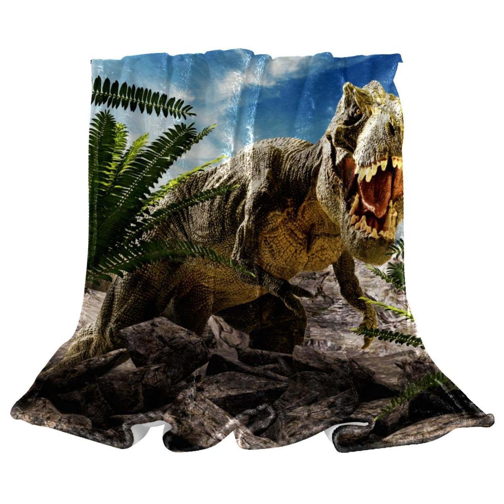 Couverture polaire dinosaures plaid doux et chaud de qualité supérieure