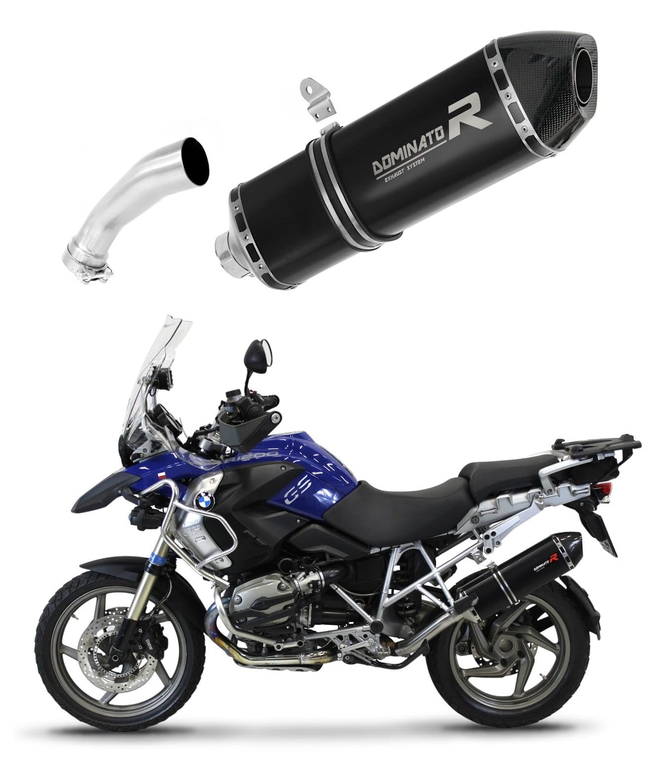 DOMINATOR EU Homologado aprobado Silenciador Escape HP7 NEGRO compatible con R1200GS Adventure 2004-2009