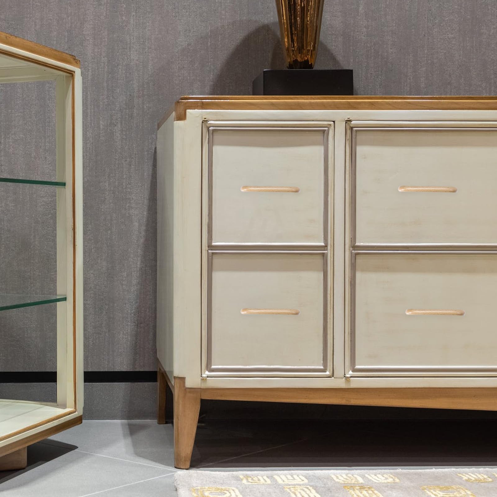 jojofuny 6 Tiradores de Madera para Muebles, Pomos para Cajones Diseño Único, Fáciles de Instalar y Usar, Color Marrón para Puertas y Armarios Hogar