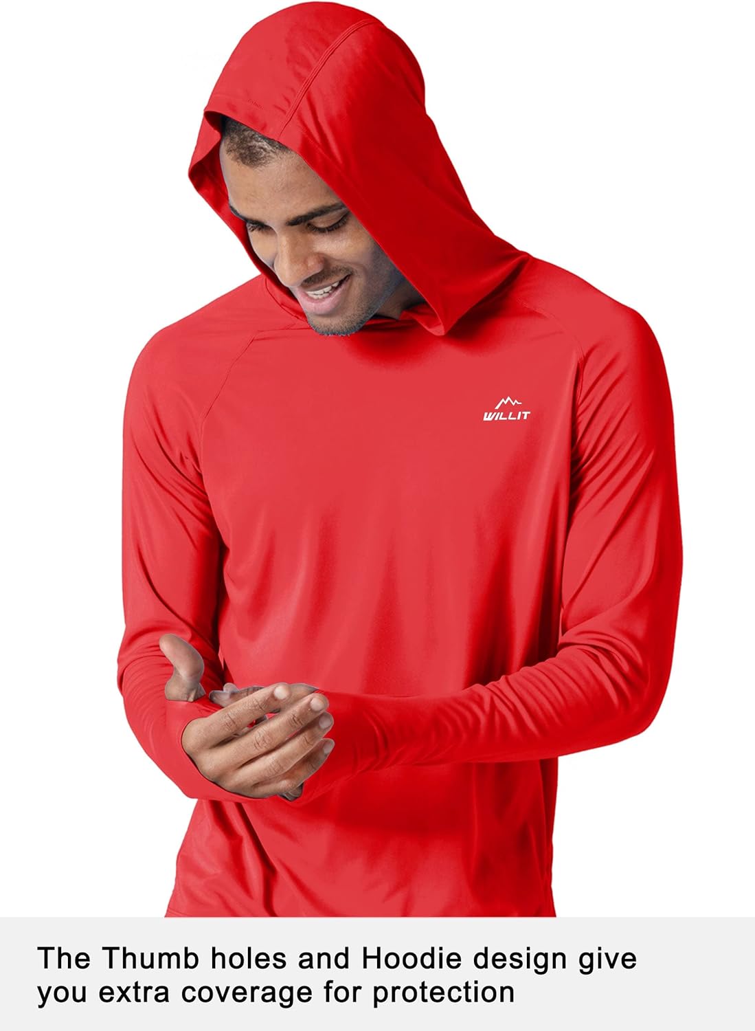 Willit Men's Sun Shirts UPF 50+ Rash Guard Long Sleeve Sun Protection Hoodie SPF UV Fishing Lightweight Athletic Running - Image 2