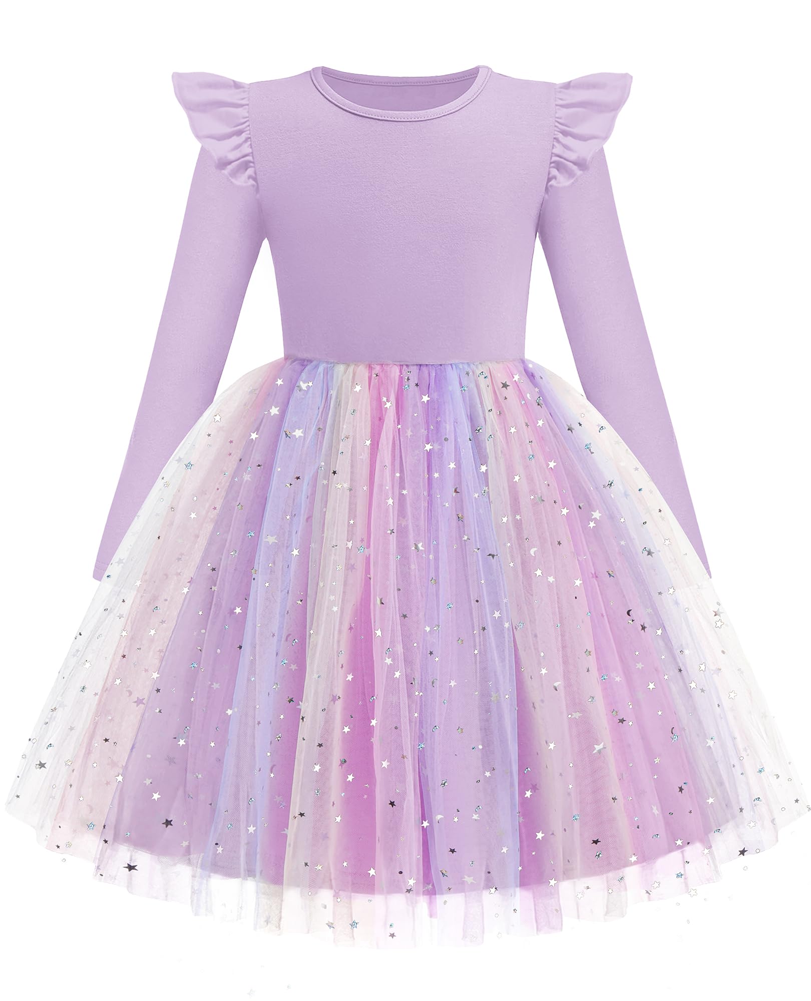 Arshiner Toddler Girls Long Dresses Sleeve Ruffle Winter Holiday Dress 2-6Y