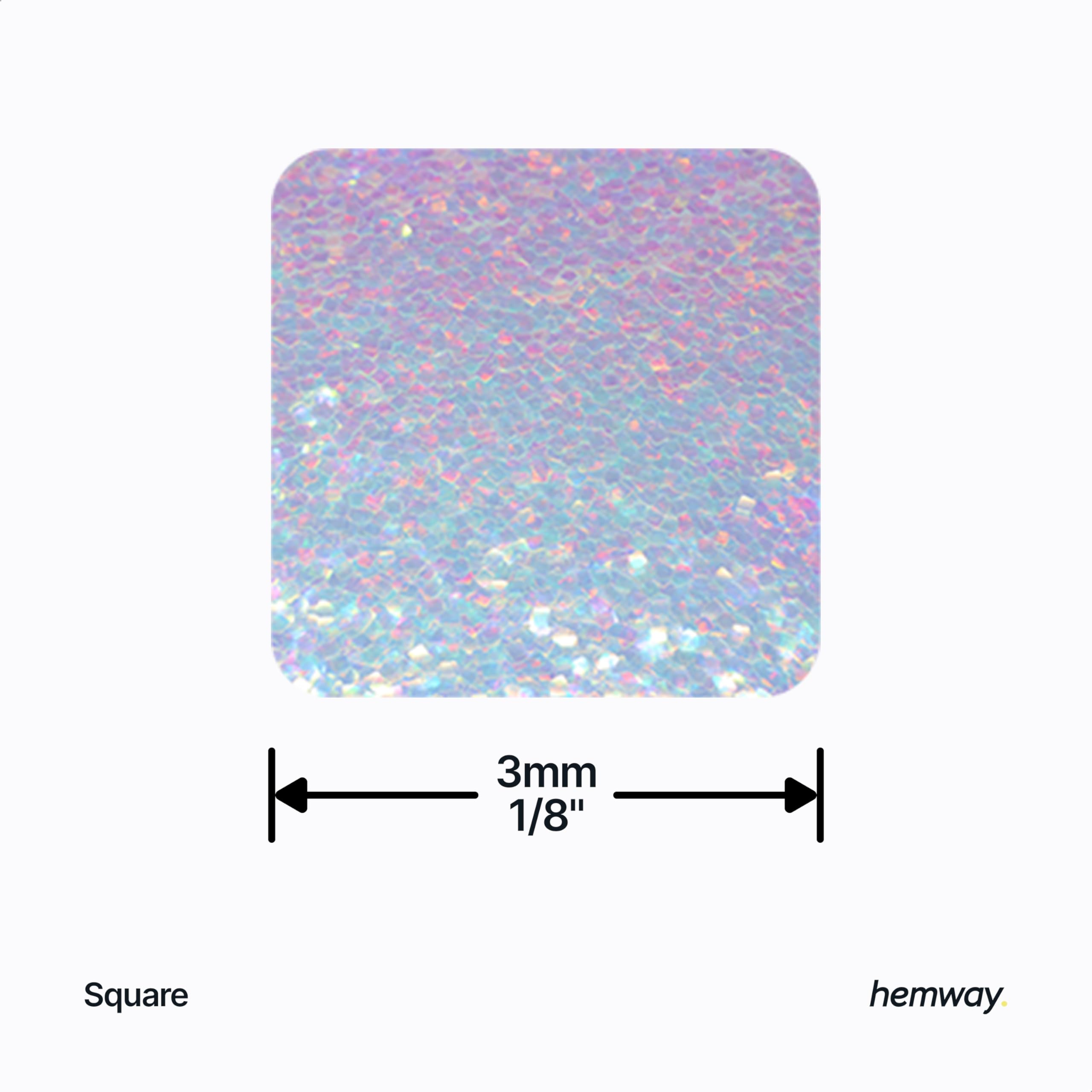 Hemway Craft Glitter Square Shape, 50g, Mother of Pearl Iridescent, Square - Mother Of Pearl Iridescent, 50g / 1.8oz - Image 3