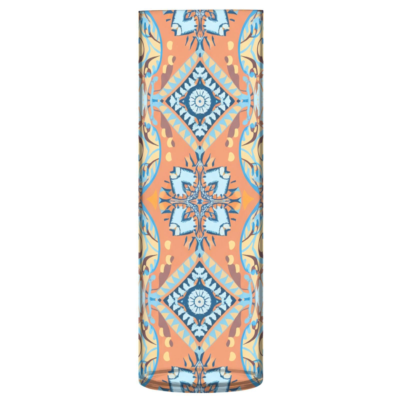 Vase tricoté mexicain en verre transparent de style bohème rustique