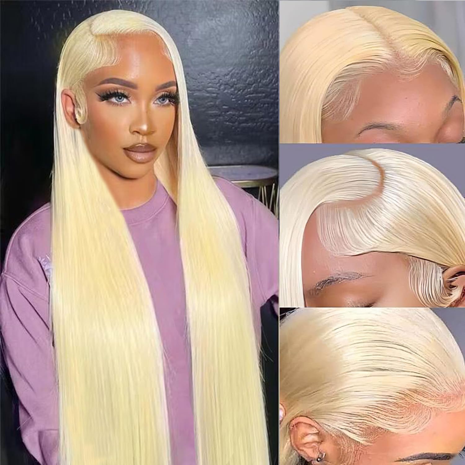 NICILK 26 Inch 613 13x6 Lace Front Wig Human Hair 200 Density 613 Lace Front Wig Human Hair Straight Blonde Wig Human Hair 13x6 HD Lace Frontal Wig