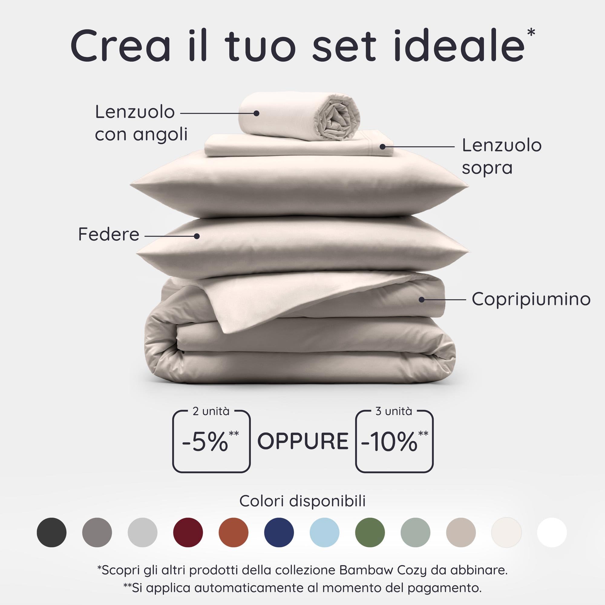 Bambaw Copripiumino matrimoniale 220x240 bambu, Lenzuolo rinfrescante matrimoniale, Lenzuola matrimoniali in bambu anallergiche, Biancheria da letto elegante, Copripiumino 220x240 cm (Sabbia)