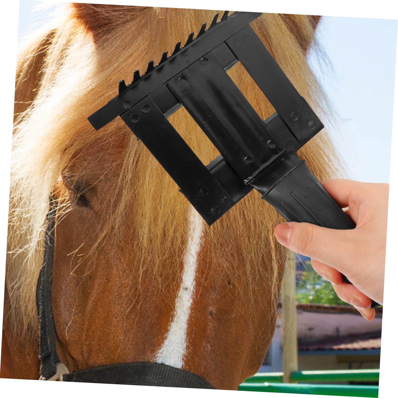 VANZACK 5piezas Cepillo Metálico De Limpieza Para Caballos Herramienta De Aseo Ergonómica Mango Antideslizante Práctico Rastrillo Para Eliminación De Pelo y Suciedad Mascotas