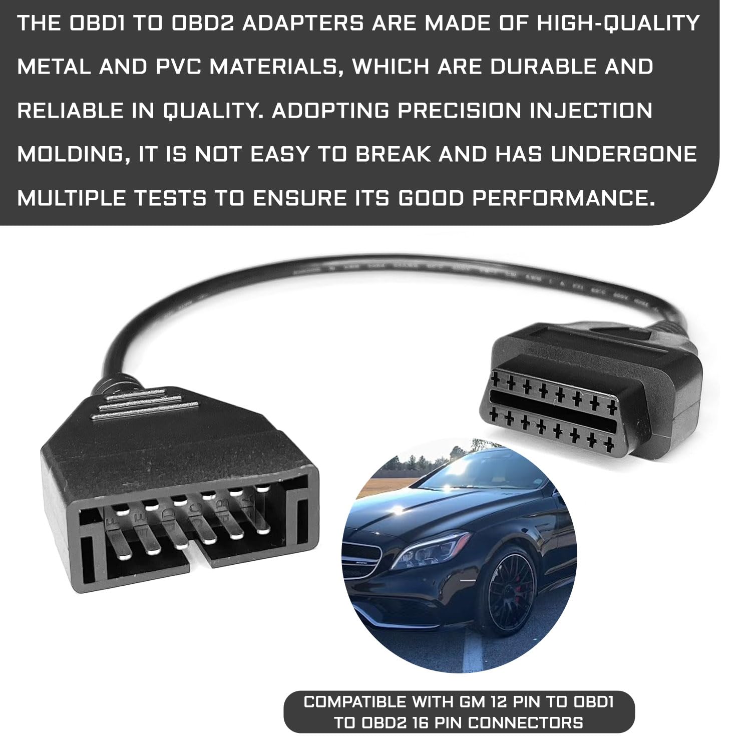 1 adaptador OBD1 a OBD2 GM, conector de escáner OBD1 y adaptador OBD1 a OBD2, adaptador de herramienta de diagnóstico de escáner de coche compatible con GM de 12 pines a OBD1 a OBD2 conector de