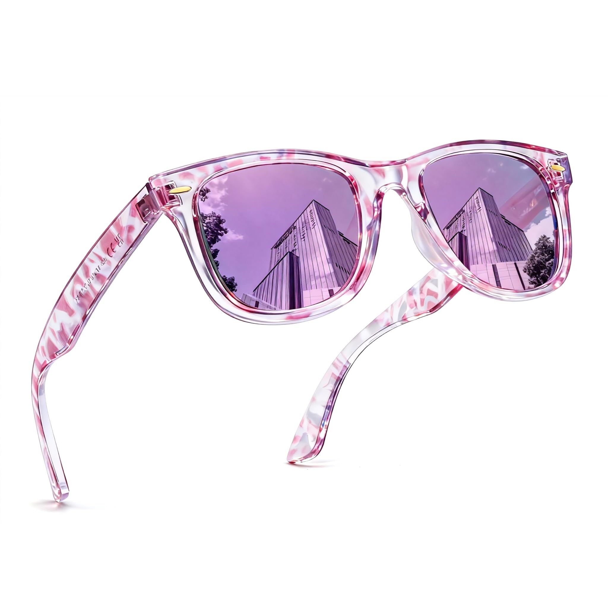FancyPink Womens Polarized Sunglasses- UV400 Protection Mirrored Beach Eyewear Designer Fashion Sunglasses - Medium Fit