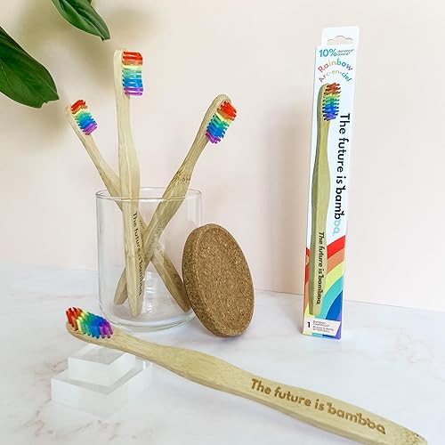 Miniatura 8 de Cepillo de dientes de unicornio para niños, hecho de bambú sostenible para una sensación natural y ecológica, cerdas onduladas suaves, mango de