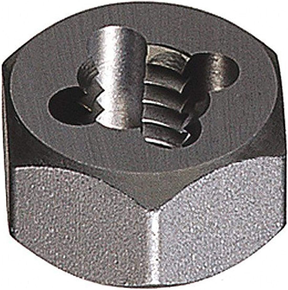 Greenfield Threading 411898 Hexagon Rethreading Die, 1/2" - 14 NPT, Carbon Steel, Uncoated (Bright) Coating, Right Cut