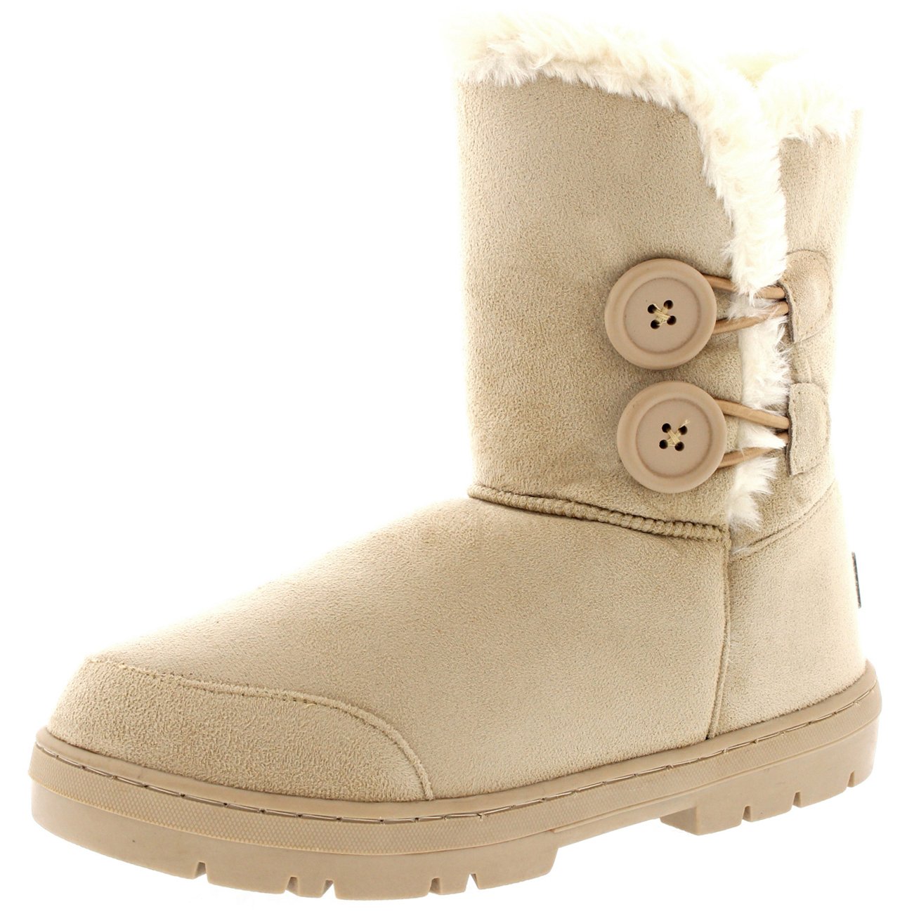 HollyWomens Twin Button Waterproof Winter Snow Boots