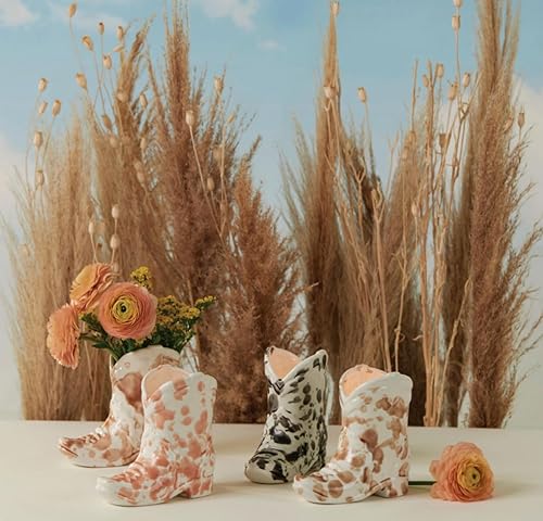 Miniatura 3 de Paddywax Velas perfumadas de cerámica esmaltada Nashville Cowboy en forma de bota, 6 onzas, flor de cactus