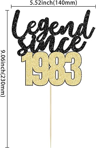 Miniatura 9 de Gyufise 1 pieza de decoración de pastel de leyenda desde 1924 con purpurina para cien cumpleaños número 100 años, decoración de pasteles para