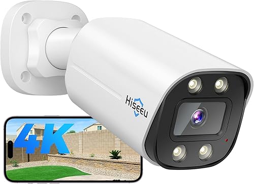 Miniatura 9 de Hiseeu Cámara PTZ PoE de 5MP, cámara de seguridad para exteriores e interiores, seguimiento humano automático, audio de 2 vías, alarma de foco,