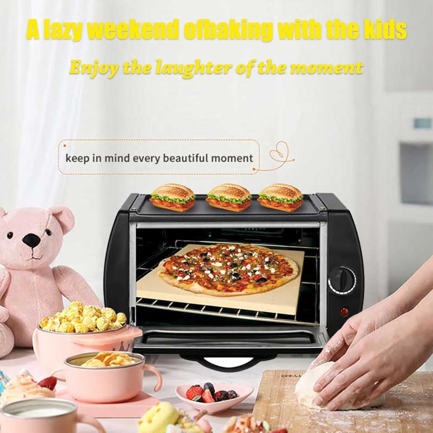 2100W Commercial 2 en 1 Tandoor & Pizza Four - Contrôle de température réglable, Porte en Verre panoramique et Plaque supérieure Chaude | Kit Pro 3-PC (Plateau/Rack/poignée) pour Le Restaurant