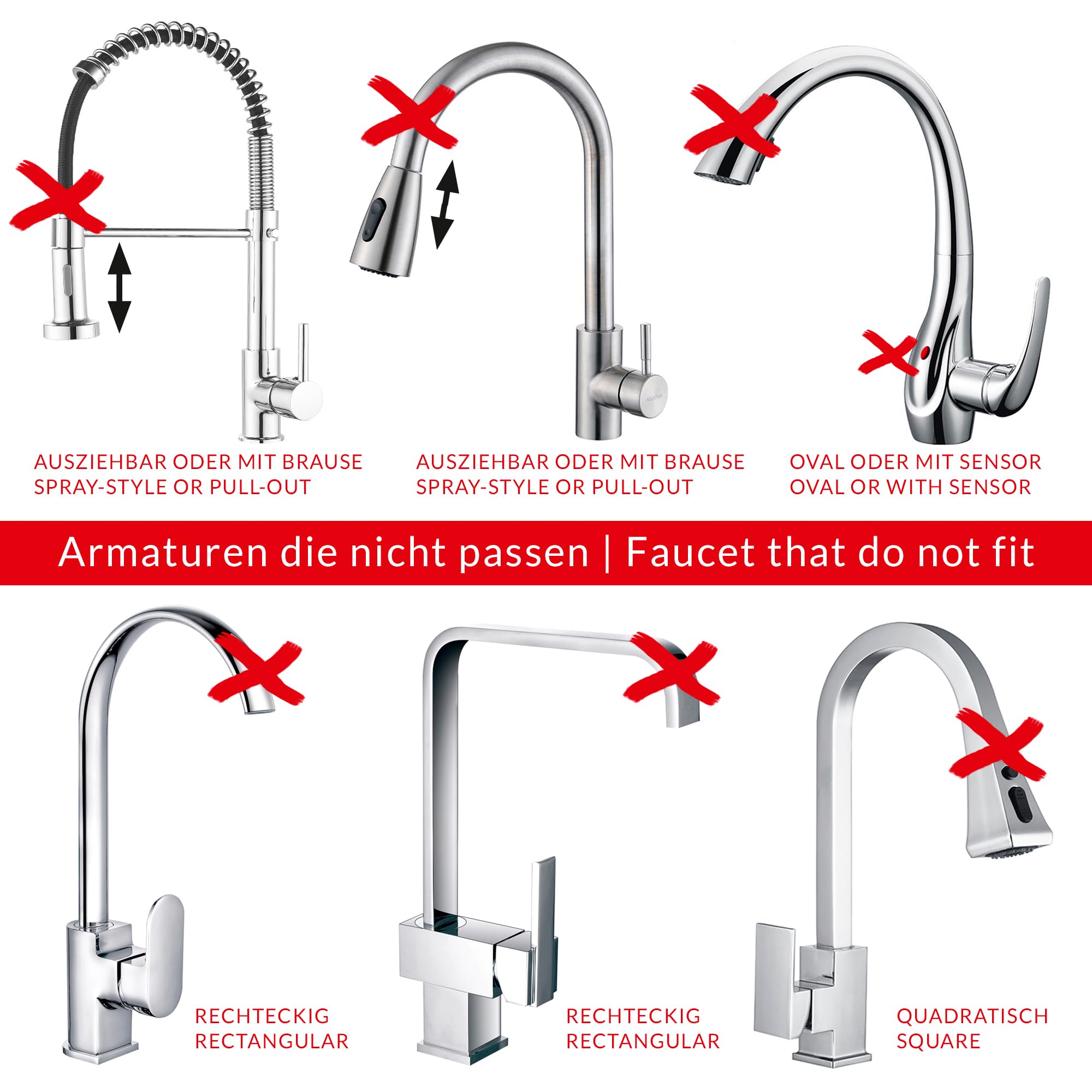 Design Sanitair Winkel | Waterfilter Keuken kraan Dual C-vorm Uitloop Filterkraan Beige met stip - - Design Sanitair Winkel