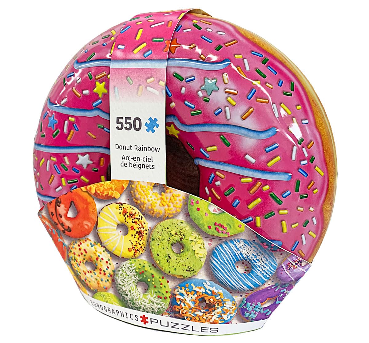 Donut Rainbow Shaped Tin 550 Piece Jigsaw Puzzle